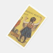 Serviette En Papier Chocolat Menier Petite fille Mur écriture (Coin)