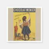 Serviette En Papier Chocolat Menier Petite fille Mur écriture (Devant)