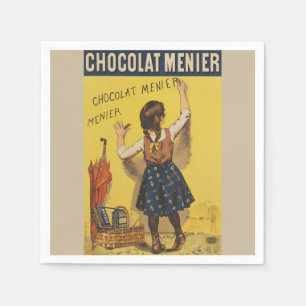 Serviette En Papier Chocolat Menier Petite fille Mur écriture