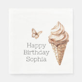 Serviette En Papier Chocolat Mocha Ice Cream Cone Anniversaire (Devant)