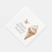 Serviette En Papier Chocolat Mocha Ice Cream Cone Anniversaire (Coin)