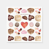 Serviette En Papier Chocolat moderne bonbons confiserie Motif de coeur (Devant)