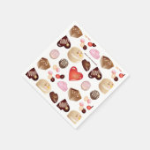 Serviette En Papier Chocolat moderne bonbons confiserie Motif de coeur (Coin)
