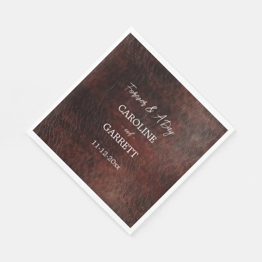 Serviette En Papier Chocolat noir Brown Ouest Faux Cuir (Coin)