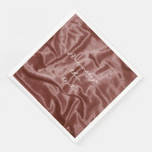 Serviette En Papier Chocolat Satin Personnalisé-Dîner-Serviettes (Coin)