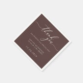 Serviette En Papier Chocolate Brown Minimalist Decor Wedding (Coin)