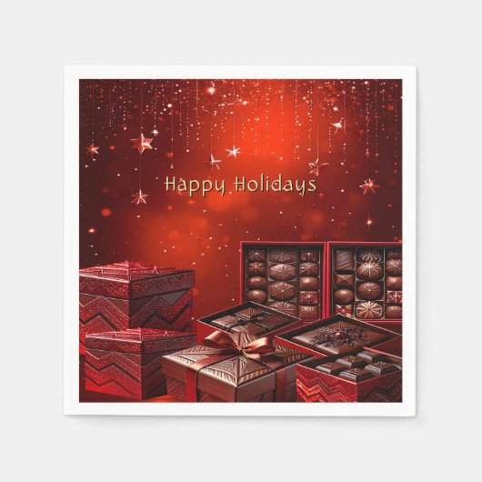 Serviette En Papier Chocolate Candy Holiday Napkin (Devant)