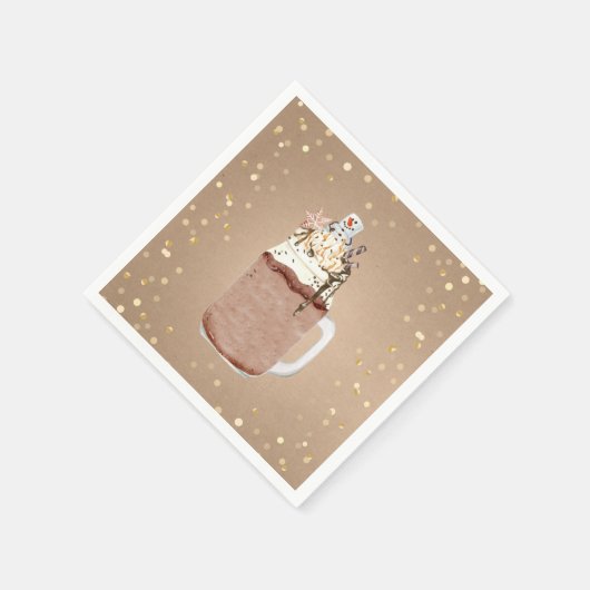 Serviette En Papier Chocolate Mason Jar Milkshake Christmas Party (Coin)