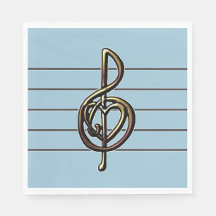 Serviette En Papier Choisir une couleur Embossée Look Treble Clef et H