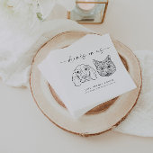 Serviette En Papier CHOISISSEZ VOS ANIMAUX Mariages Chat + Boissons de
