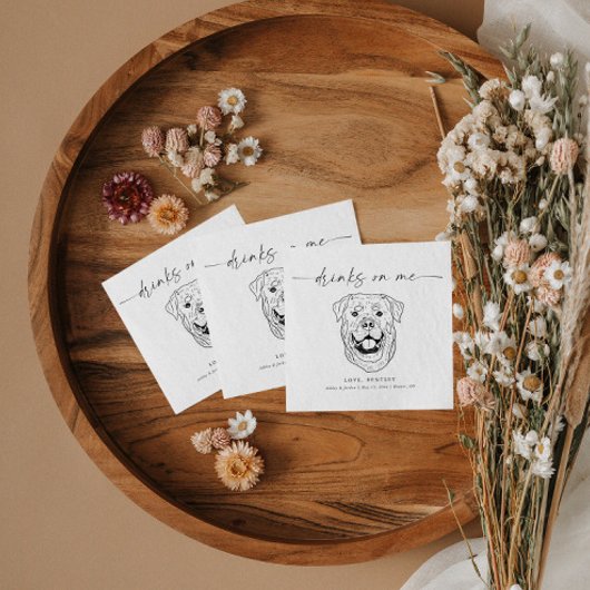 Serviette En Papier CHOISISSEZ VOTRE CHIEN Mariage Chien Boire sur moi