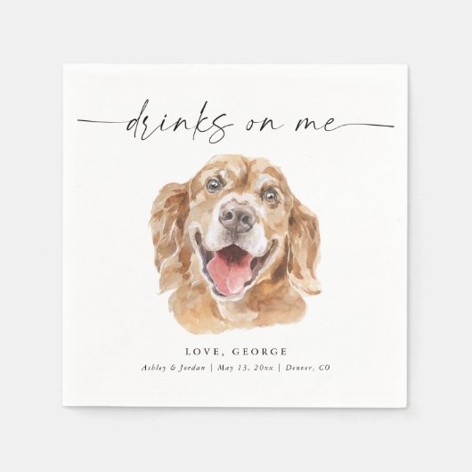 Serviette En Papier CHOISISSEZ VOTRE CHIEN Mariage de chien personnali (Devant)