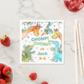 Serviette En Papier CHOMP personnalisé ! CHOMP ! Dinosaur Napkin (En situation)