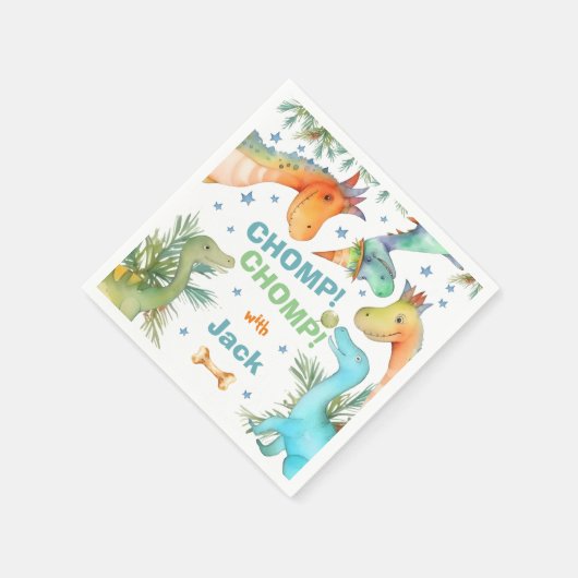 Serviette En Papier CHOMP personnalisé ! CHOMP ! Dinosaur Napkin (Coin)