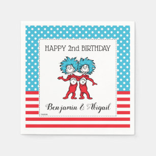 Serviette En Papier Chose Une Chose Deux Anniversaire de jumeaux
