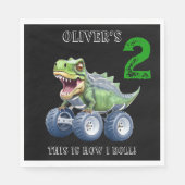 Serviette En Papier Chou Dinosaur monstre camion d'anniversaire person (Devant)