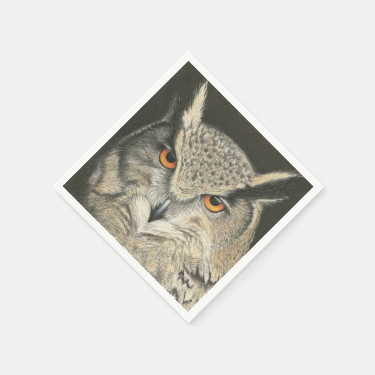 Serviette En Papier Chouette à grande corne (Coin)