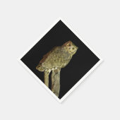 Serviette En Papier Chouette à la corne à la nuit (Coin)