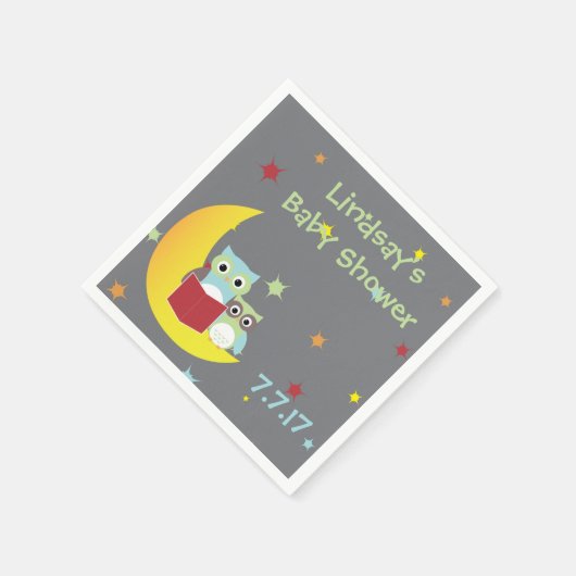 Serviette En Papier Chouette à thème - Baby shower (Coin)