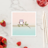 Serviette En Papier Chouette adorable et mignonne (En situation)