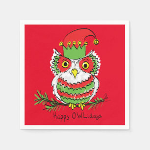 Serviette En Papier Chouette amusante Noël mignonne Enfants