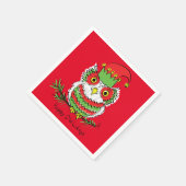 Serviette En Papier Chouette amusante Noël mignonne Enfants (Coin)