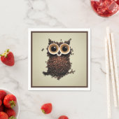 Serviette En Papier Chouette au café (En situation)