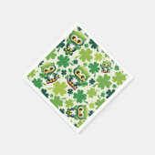 Serviette En Papier Chouette bébé St Patrick de dessin animé mignon (Coin)