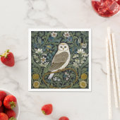 Serviette En Papier Chouette blanche style Art nouveau (En situation)