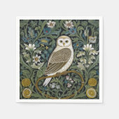 Serviette En Papier Chouette blanche style Art nouveau (Devant)