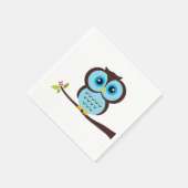 Serviette En Papier Chouette bleue (Coin)