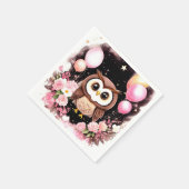 Serviette En Papier Chouette d'anniversaire (Coin)