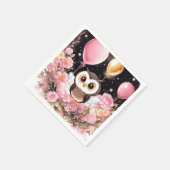 Serviette En Papier Chouette d'anniversaire (Coin)