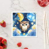 Serviette En Papier Chouette d'anniversaire (En situation)
