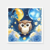 Serviette En Papier Chouette d'anniversaire (Devant)