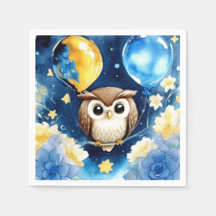 Serviette En Papier Chouette d'anniversaire