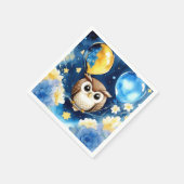 Serviette En Papier Chouette d'anniversaire (Coin)