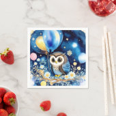 Serviette En Papier Chouette d'anniversaire (En situation)