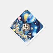 Serviette En Papier Chouette d'anniversaire (Coin)