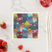 Serviette En Papier Chouette dans la couronne (En situation)
