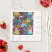 Serviette En Papier Chouette dans la couronne (En situation)