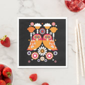 Serviette En Papier Chouette d'art populaire (En situation)
