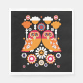 Serviette En Papier Chouette d'art populaire (Devant)