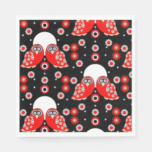 Serviette En Papier Chouette d'art populaire