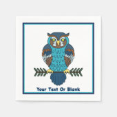 Serviette En Papier Chouette d'art populaire nordique (Devant)