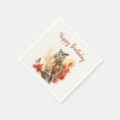 Serviette En Papier Chouette d'automne - Anniversaire (Coin)
