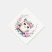 Serviette En Papier Chouette de la petite fille Douche fleurie (Coin)