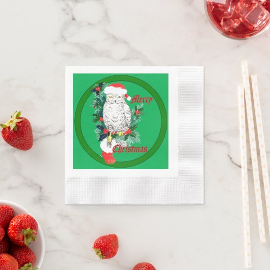 Serviette En Papier Chouette de Noël mignonne et stockage Conçu (En situation)