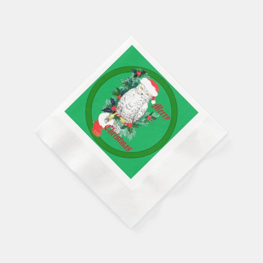 Serviette En Papier Chouette de Noël mignonne et stockage Conçu (Coin)
