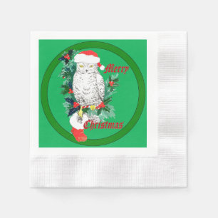 Serviette En Papier Chouette de Noël mignonne et stockage Conçu